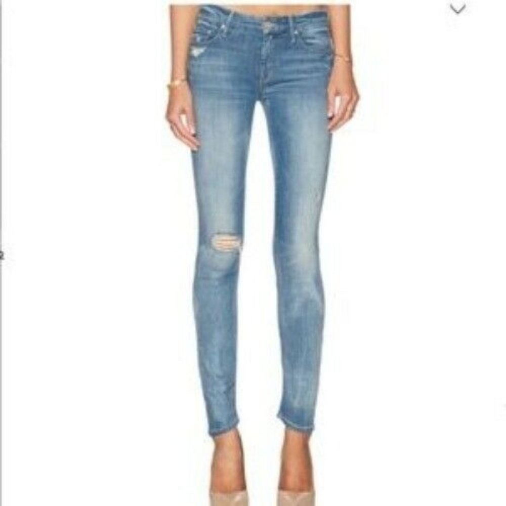 MOTHER Size 27 The Looker Getting Rowdy Distressed Bleached Jeans